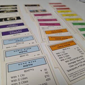 Star Wars Monopoly 1997 Trilogy Edition Replacement Property‎ Deed Cards Fighter